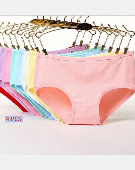 Fashion Comfortz Pack of 4 Seamless Briefs with Elasticated Waist AJIO sale