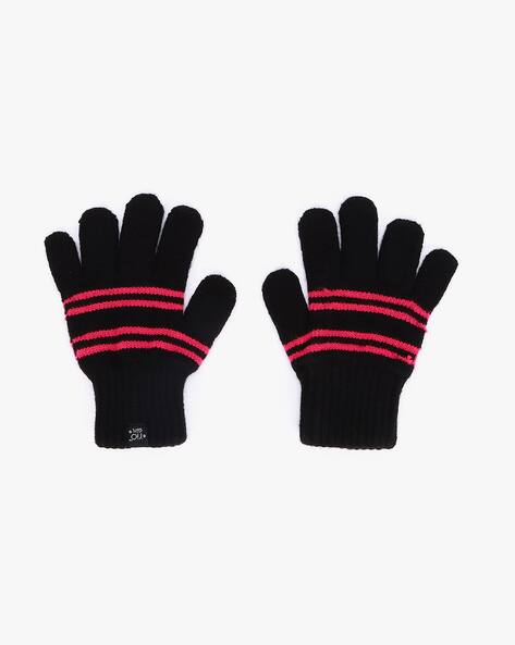 RIO GIRLS Striped Winter Gloves AJIO sale
