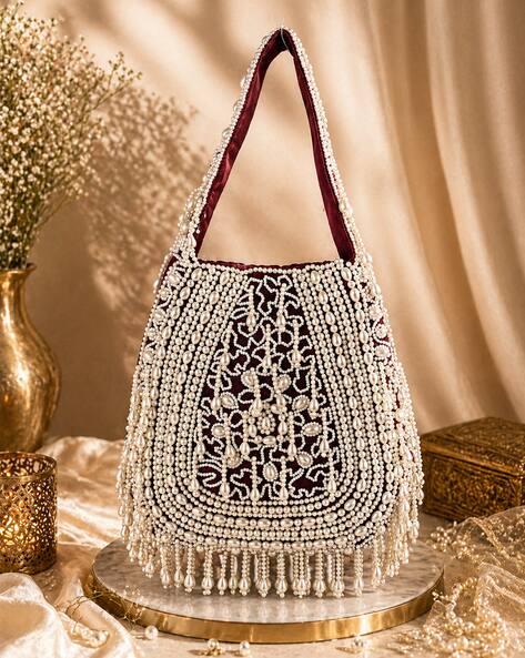Fabbhue Women Embellished Potli Bag with Snap-Button Closure AJIO sale