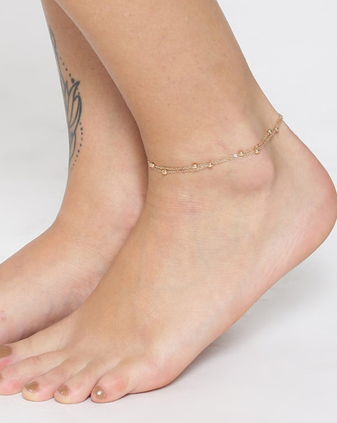 Fabula ASN7-Gold-Plated Bi-Layered Anklet AJIO sale