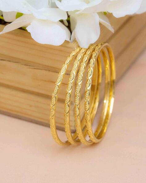 Zeraki Jewels Set of 4 Women Gold Plated Bangles AJIO sale