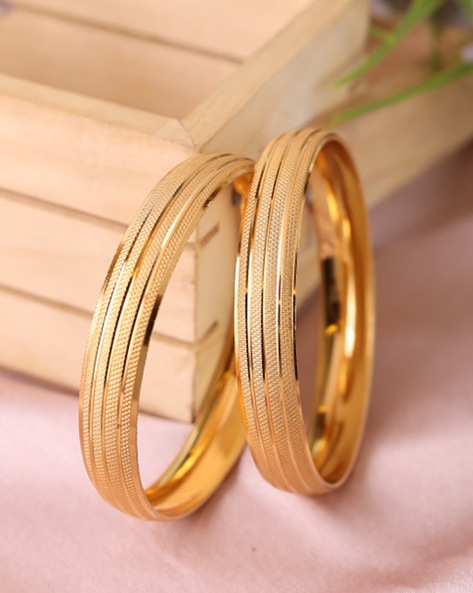 Zeraki Jewels Set of 2 Women Gold Plated Bangles AJIO sale