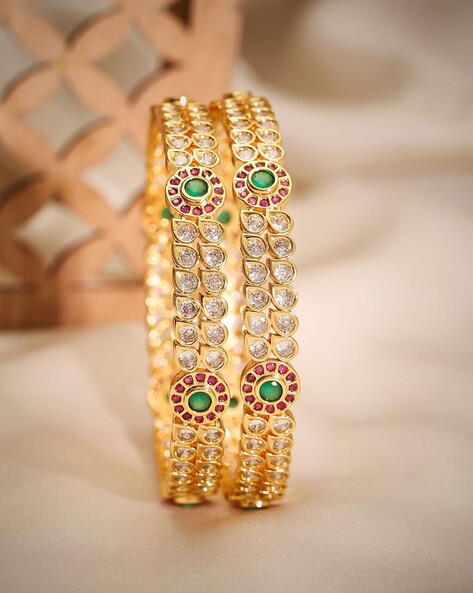 Rubans Pack of 2 Women Stone-Studded Bangles AJIO sale
