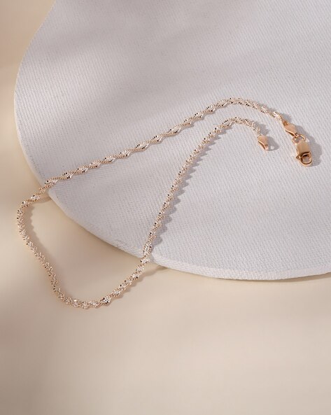 Touch925 Girls Elegant Twisted Silver Anklet AJIO sale
