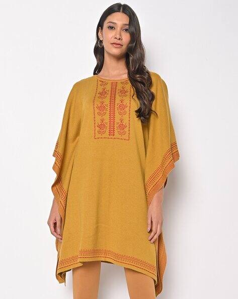 Keiko Floral-Knit Round-Neck Kaftan AJIO sale