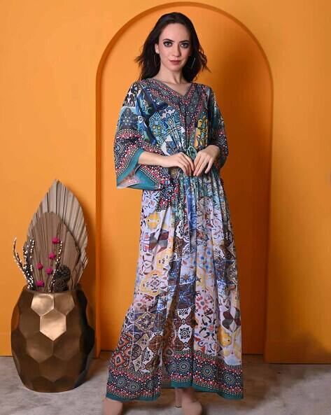Ravi Rajoria Women Printed A-Line Kaftan Dress AJIO sale
