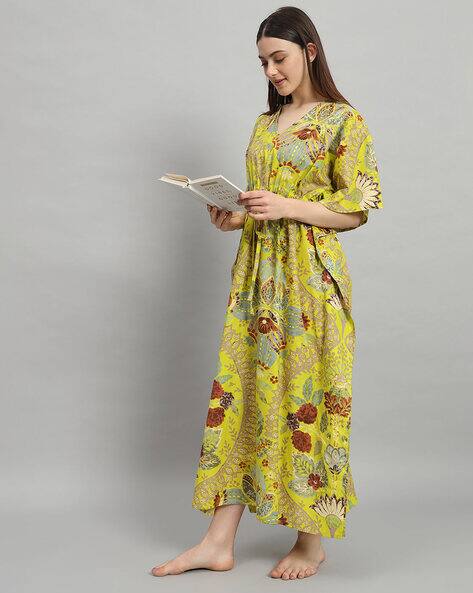 Handicraft-palace Women Printed Kaftan with Drawstring Waist AJIO sale