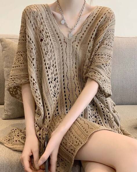 DIVAWALK Women Waffle-Knit Kaftan Dress AJIO sale