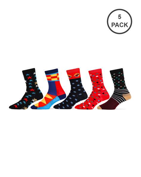 RC. ROYAL CLASS Pack of 5 Geometric Pattern Knitted Socks AJIO sale