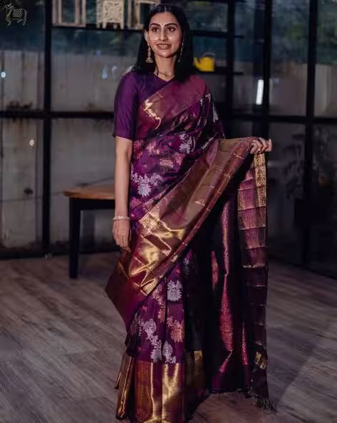 TANUKA Women Kanjeevaram Silk Saree with Contrast Border AJIO sale