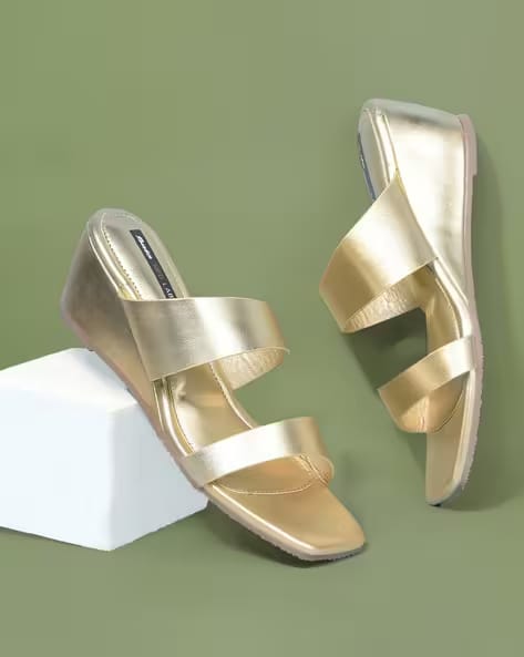 Bata Women Square-Toe Slip-On Wedges AJIO sale