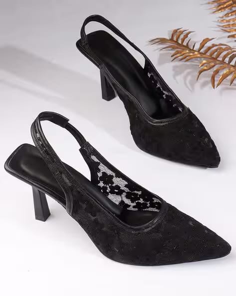TRYME Women Stilettos with Mesh Upper AJIO sale
