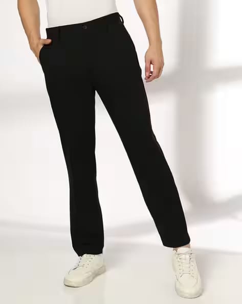 NETPLAY Men Regular Fit Flat-Front Trousers AJIO sale