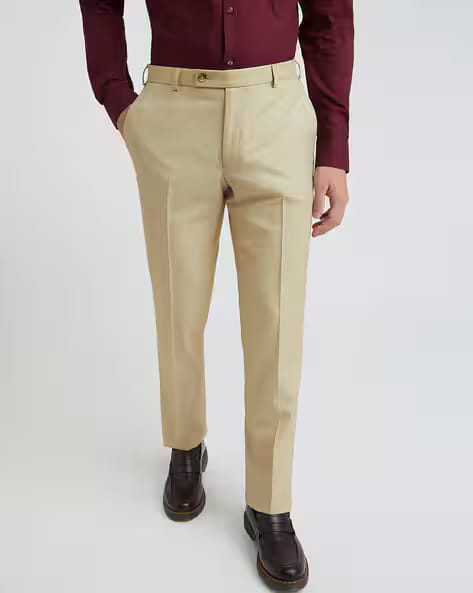 PARK AVENUE Men Relaxed Fit Flat-Front Trousers AJIO sale