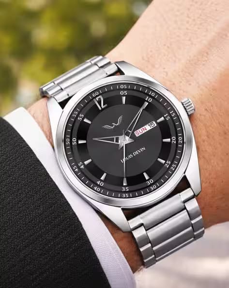 Louis Devin Men Analogue Wrist Watch LD-GR405-BLK-CH AJIO sale