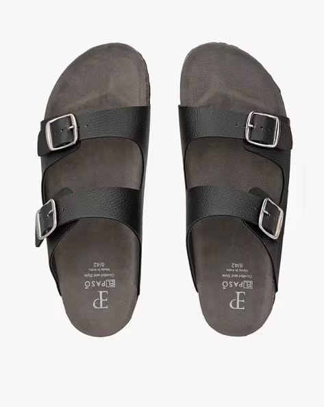 EL PASO Dual-Strap Slip-On Sandals AJIO sale