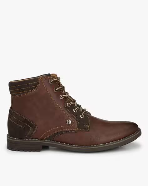 EL PASO Panelled Ankle-Length Boots AJIO sale
