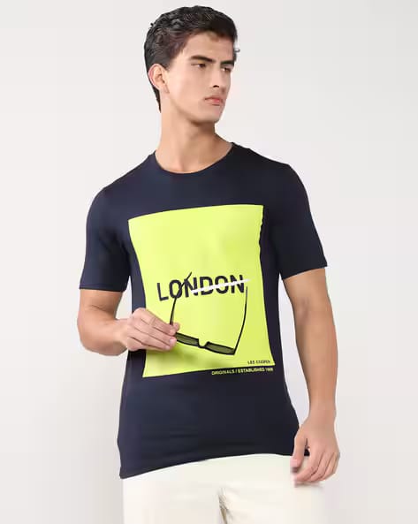 Lee Cooper Men Typographic Print Cotton Round-Neck T-Shirt AJIO sale