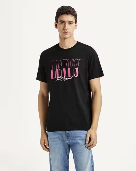 Levi's Men Brand Print Slim Fit Crew-Neck T-Shirt AJIO sale