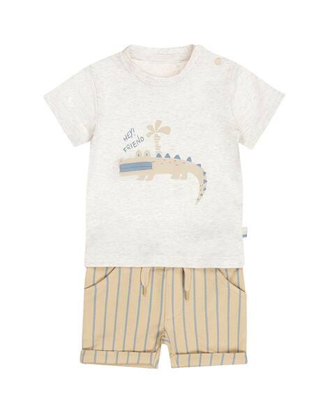 GINI AND JONY Boys Printed T-Shirt & Shorts Set AJIO sale
