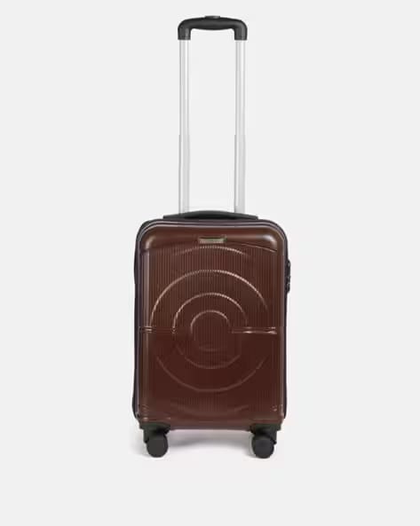 Teakwood Leathers Unisex Brown Hard Shell Polypropylene Suitcase AJIO sale
