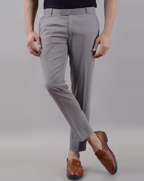 NEONOMAD Men Flat-Front Slim Fit Trousers AJIO sale