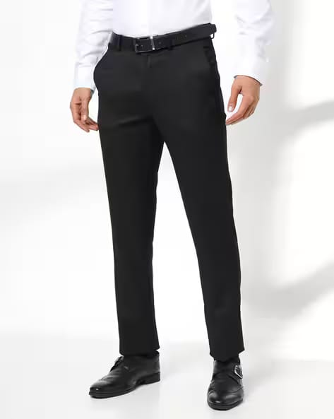 JOHN PLAYERS Men Slim Fit Flat-Front Trousers AJIO sale