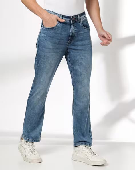 DNMX Men Mid-Wash Straight Jeans AJIO sale