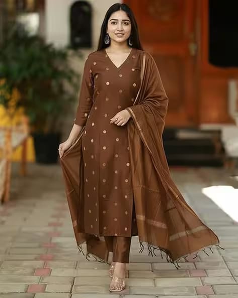 AAGHNYA FASHION Women Printed 3-Piece Straight Kurta Set AJIO sale