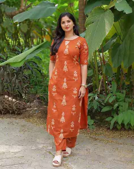 Nyrika Women Printed 2-Piece Straight Kurta Set AJIO sale