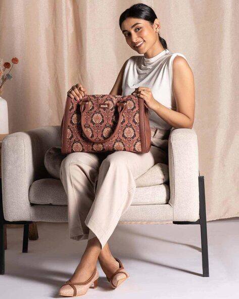 Zouk Women Classic Dual Compartment Satchel Handbag AJIO sale