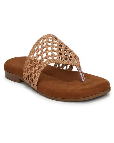 PAHASA Women Round-Toe Slip-On Flat-Sandals AJIO sale