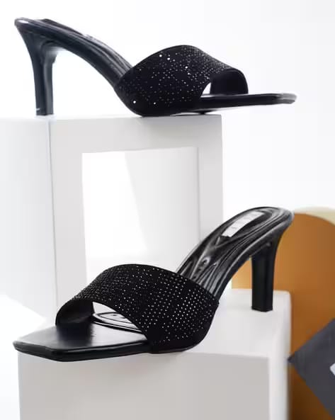ELLE Women Embellished Chunky Heeled Sandals AJIO sale