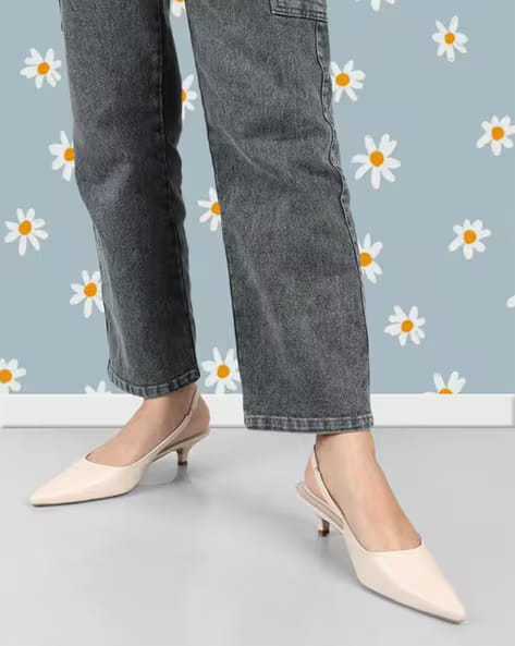 ELLE Women Pointed-Toe Kitten-Heeled Pumps AJIO sale