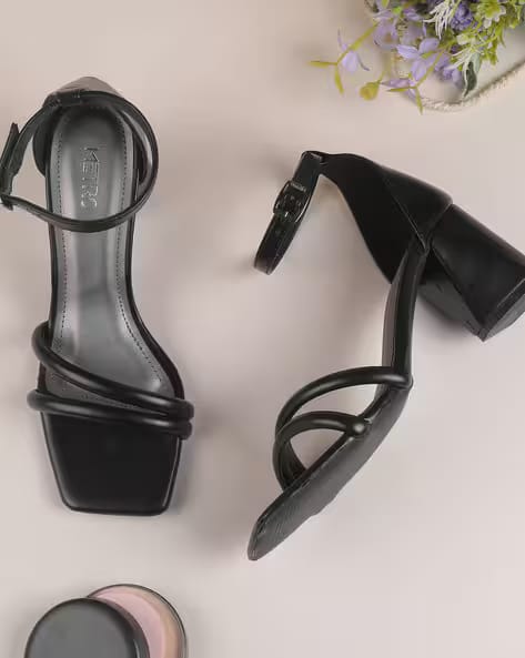 Metro Women Ankle-Strap Chunky-Heeled Sandals AJIO sale