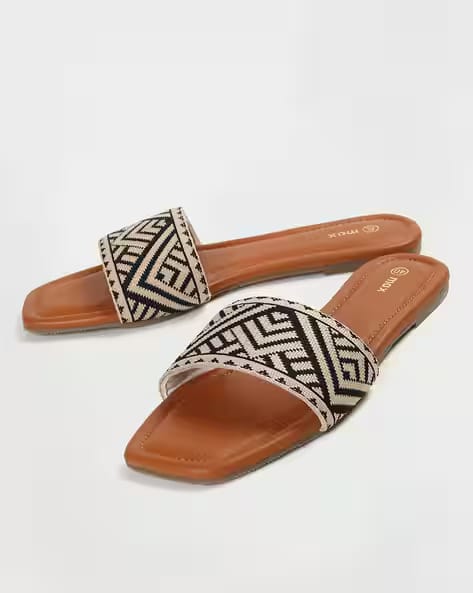MAX Woven Strap Slip-On Flat Sandals AJIO sale