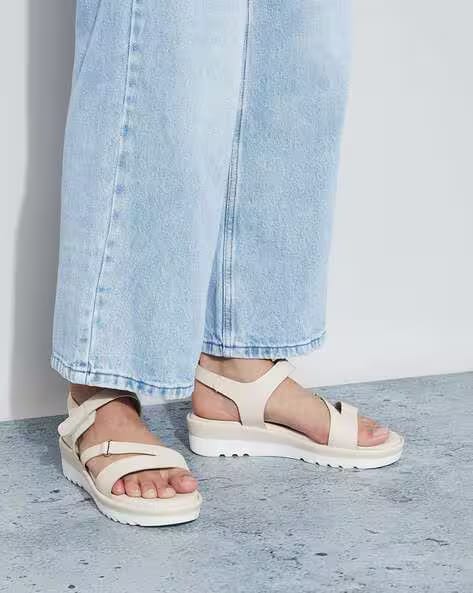 Ginger by lifestyle Women Open-Toe Sandals with Velcro Closure AJIO sale