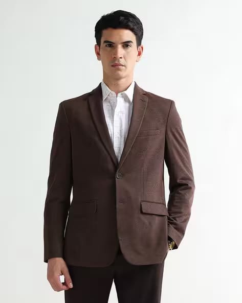 ARROW Men Patterned Zero Calorie Slim Fit Single-Breasted Blazer AJIO sale