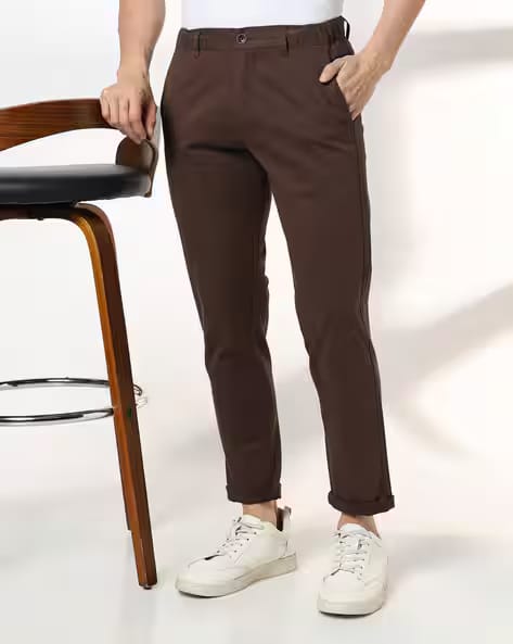 NETPLAY Men Slim Fit Flat-Front Chinos AJIO sale