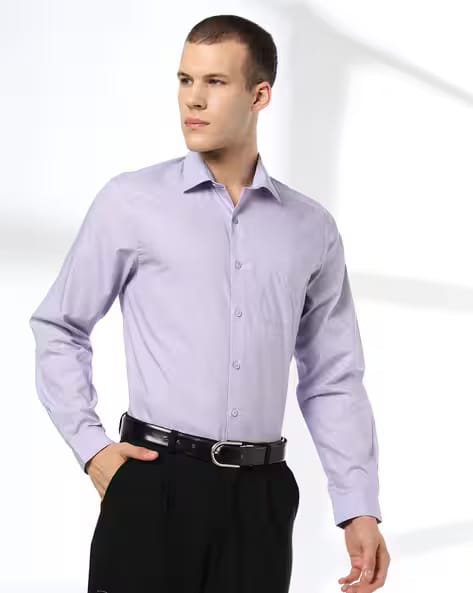 JOHN PLAYERS Men Collar-Neck Slim Fit Formal Shirt AJIO sale