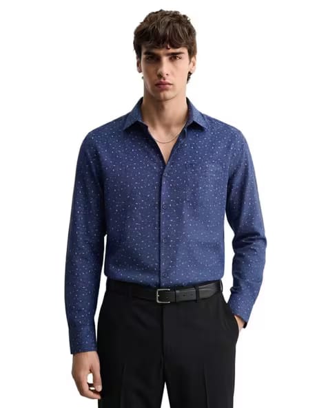 The Indian Garage Co Men Printed Slim Fit Formal Shirt AJIO sale