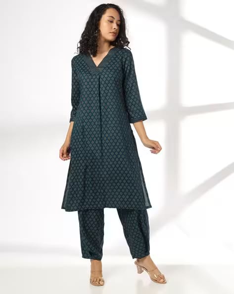 AVAASA MIX N' MATCH Women Printed Straight Kurta & Pants Set AJIO sale