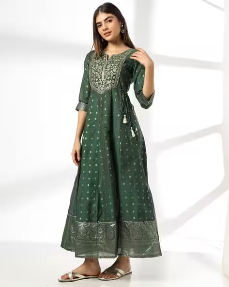 AVAASA SET Women Embroidered Fit & Flare Dress AJIO sale