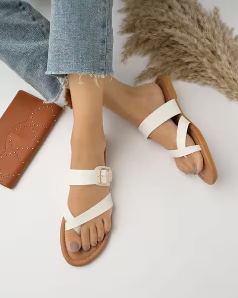 Shoetopia Toe-Ring Sandals with Buckle Fastening AJIO sale