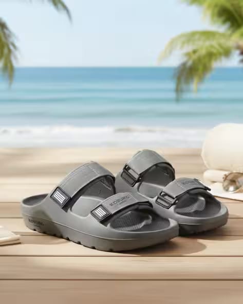 KOBURG Men Regular Fit Slip-On Sandals AJIO sale