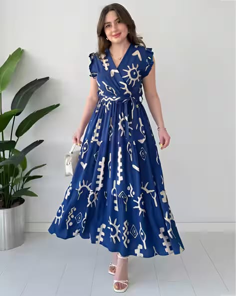 ZWERLON X AG Women Tribal Print Fit & Flare Dress AJIO sale