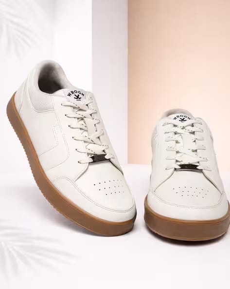 WROGN Men Flat Lace Fastening Shoes with PU Upper AJIO sale