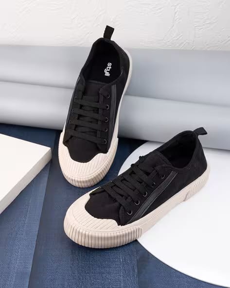 Styli Men Low Top Canvas Lace Up Shoes with Piping AJIO sale