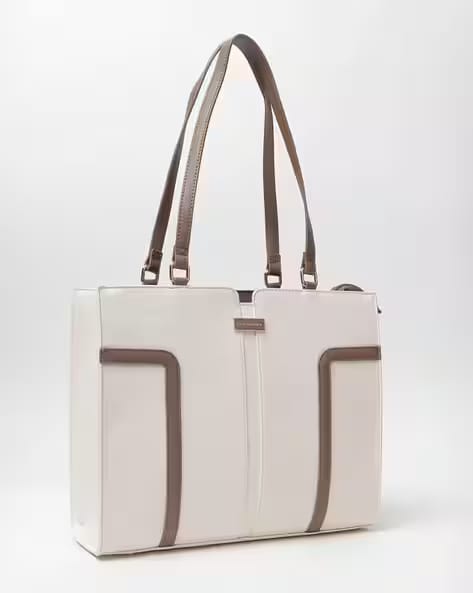 VAN HEUSEN Women Colourblock Tote Bag AJIO sale