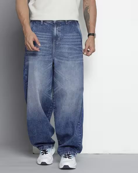 The Indian Garage Co Men Lightly Washed Baggy Jeans AJIO sale